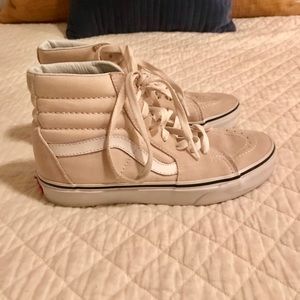 Vans Cream High Top Sneakers